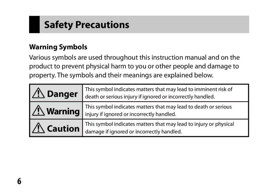 Ricoh A16 instruction manual Safety Precautions,  Danger 